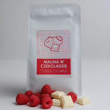 Kawa mielona o smaku maliny w czekoladzie