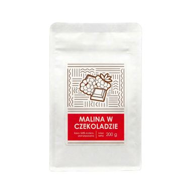 Kawa mielona o smaku maliny w czekoladzie