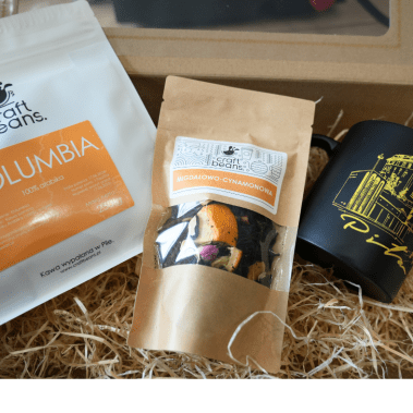 Zestaw upominkowy żółty - kawa, herbata, kubek